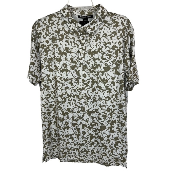 NWT MICHAEL KORS Men’s Polo Shirt Size Medium Multi Colors Stretch Short Sleeves - Picture 1 of 8